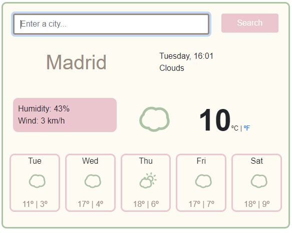 My React weather app